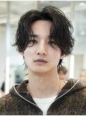 メンズパーマフェザーパーマセンターパートガイルヘアゆるめ