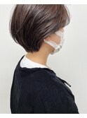 ショートボブ×ブラウンカラー