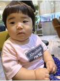 キッズカット　前髪パッツン