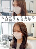 お客様ビフォアフ＊顔まわりカットくびれヘアシースルーバング