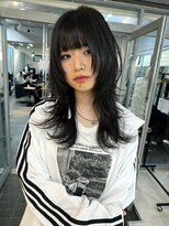 アリートウキョウ(ALLY TOKYO) シャギー黒髪ロングウルフカットロングレイヤーカット外ハネ