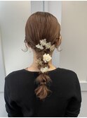 編みおろし　玉ねぎヘア　結婚式
