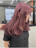ピンクラベンダーベージュハイトーン/ダブルカラー/ケアブリーチ