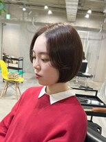 ラック(LUCK)&nbsp;ミニボブピンクベージュ/船橋/くすみベージュ/細めハイライト