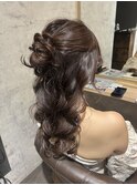 ハーフアップお団子