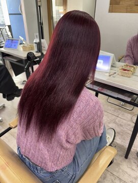 アジールヘア 所沢プロペ通り店(agir hair) ワインレッドピンクラベンダー髪質改善カラー