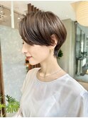 前髪なしショートハンサムショートショートヘア30代40代50代青山