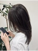 小顔カット☆ミディアムレイヤー/オリーブグレージュ