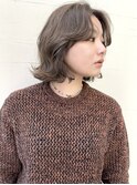ニュアンスハイトーンボブ/アッシュグレージュ/センターパート