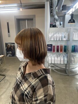 縮毛矯正レイヤーボブ