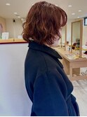 レイヤーボブパーマ/ボブパーマ/ピンクブラウン