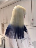 17930金髪ホワイトブロンドシャンパンベージュエンドカラー