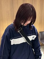 エミス バイ メルト 吉祥寺(emis by melt)&nbsp;【石川絢佳】ブリーチなしワインレッド切りっぱなしボブ吉祥寺