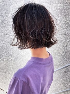 アルバム 渋谷パルコ(ALBUM) シルバーボブ_オリーブカラーセミウェットウェーブ_ba295162