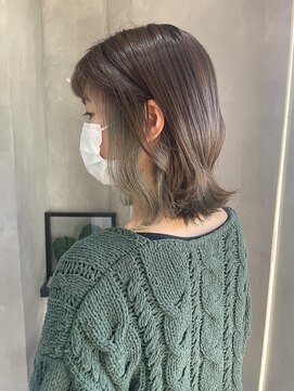 オーストヘアジジ(Aust hair Gigi) インナーカラー☆グレイッシュエメラルド　くびれヘア　K