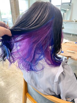 ニュート(Neut ) インナーカラーブルー/パープル/ケアブリーチデザインカラー