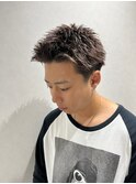 ビジネスショート/ツーブロック/ブラウンカラー/ブリーチ