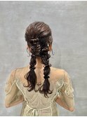 【ダブルポニーテール】結婚式/二次会/銀座/有楽町/アレンジ