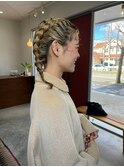 編み込みアレンジ