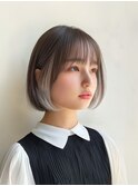 イヤリングカラー×ミニボブ/ベージュ
