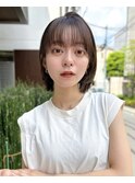切りっぱなしボブ/タッセルボブ/シースルーグ/マロンベージュ