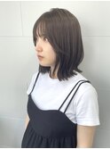 くびれボブ/くびれミディ/グレージュ