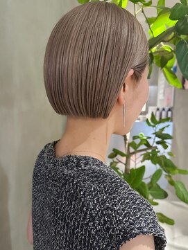 ハウ 心斎橋(how) ◎秋切りっぱなしボブ×ミルクティーベージュ20代30代