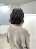 片編みこみボブアレンジ
