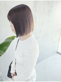 ボブ/ラベンダーグレージュ/ラベージュ/暗めカラー