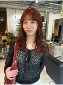 ブリーチなしで育てる！オレンジブラウンカラー×パーマヘア