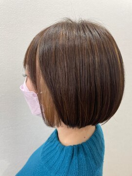 フロート 小阪店(float) 髪質改善トリートメント_マロンベージュ Aラインボブ かきあげ