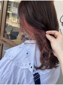 ピンクパープルイヤリングカラー☆