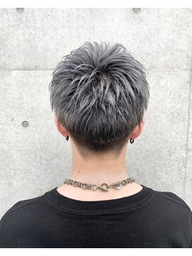 アソビ 表参道(ASOBI) 刈り上げ　シルバーアッシュ　メンズ　束感