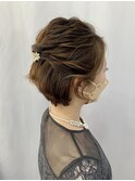 【ハーフアップ風ショートヘアアレンジ】