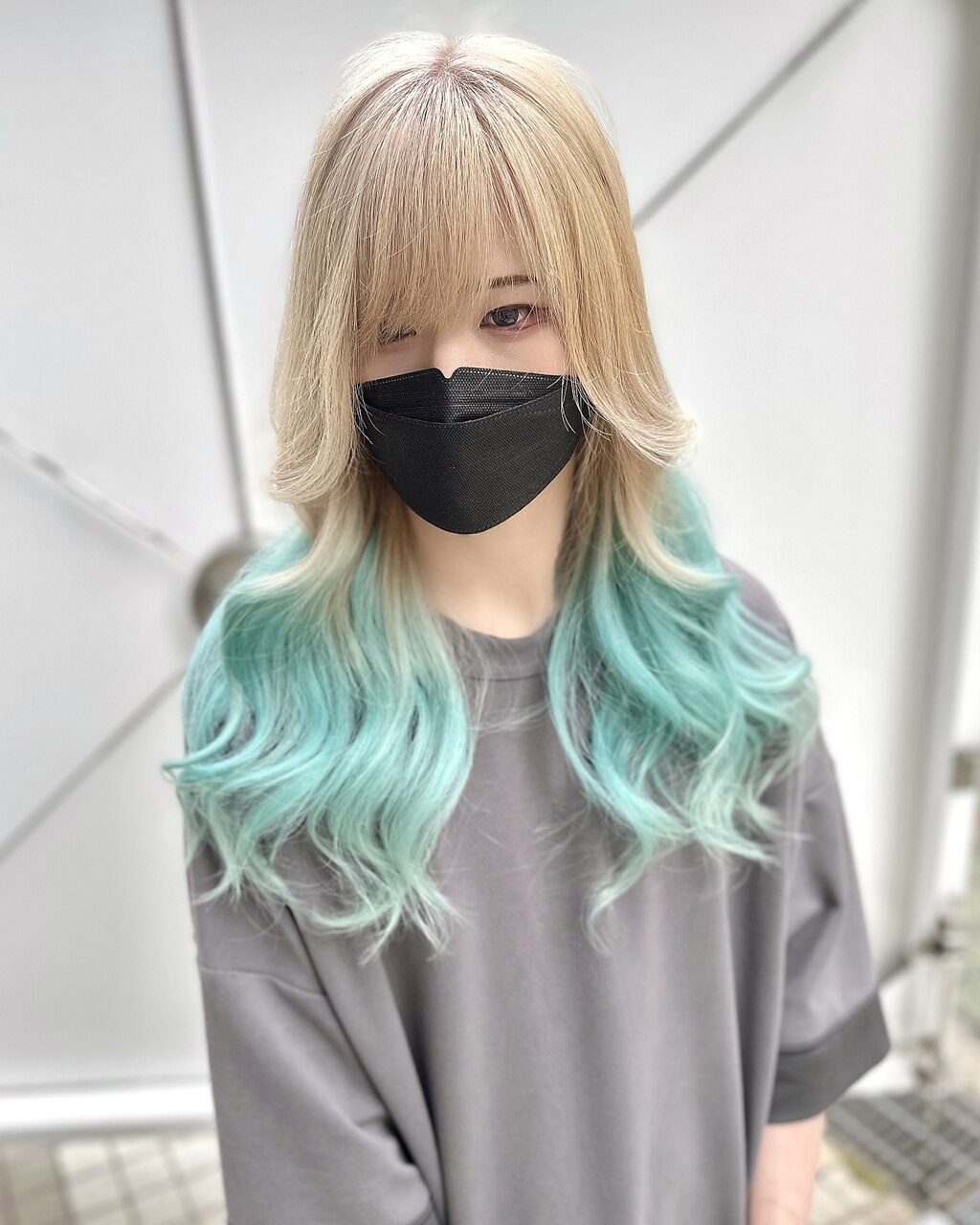 ミルクティーブロンド×ミントブルー/グラデーションカラー：L183637572