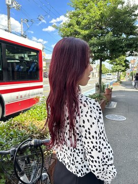 ベレッタ 枚方店(veretta.) red &purple color/レイヤーカット/抜け感/顔周りレイヤー/艶髪
