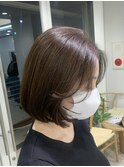 大人ボブ 似合わせカット イメチェン グレージュ 韓国風