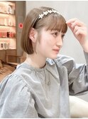 前髪アンブレラカラーこなれミディイメチェンウェーブパーマ