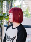 スッキリボブ×イメチェンレッド【岡山/問屋長】髪質改善