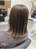 オリーブベージュ×切りっぱなしボブ☆
