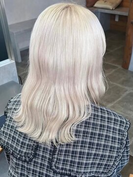 ビスクヘアデザイン(bisq hair design) グレージュ 艶髪 髪質改善 ブリーチ ピンクベージュ 韓国風