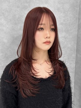 ロンド ジュルード 名古屋(Lond jeloud) KENstyle/レイヤーカット/ワインレッド