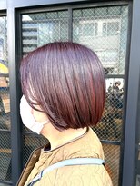 オーガニック アトリエ 大宮(organic+atelier)&nbsp;40代50代ピンクブラウンミニボブ×髪質改善トリートメント