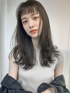 オンク 新宿(onk) 黒髪/グレーベージュ/レイヤーロング/前髪パーマ[新宿駅]
