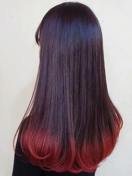 ブロック ジャポン(bloc japon) ボルドーカラーグラデーションワインレッ 裾カラー/久保田淳