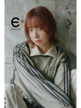 エス 大阪梅田店(es) オレンジブラウン×顔まわりレイヤーボブ