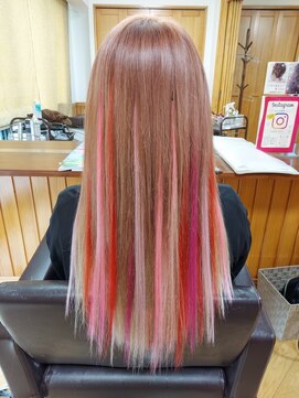 エクステンション クーチャー(Extention Cu'cha) エクステ100g 赤ピンク系 メッシュ☆