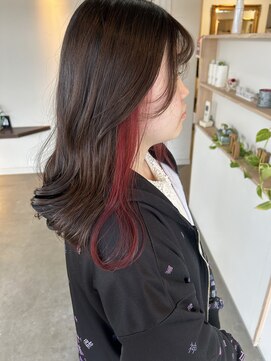 トムヘアーデザイン 楠葉店(TOM HAIR DESIGN) ナチュラルブラウンカラー、イヤリングカラー