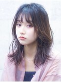ピンクブラウン　シアーカラー　美髪　レイヤーセミディ