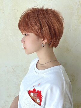 アエレ アヴェダ ゆめが丘ソラトス店(aere AVEDA) ブリーチ◎すっきりショート×ダブルカラー/オレンジ[ゆめが丘]